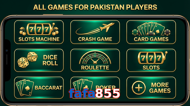 Main screen of Fafa855 games page for PK players